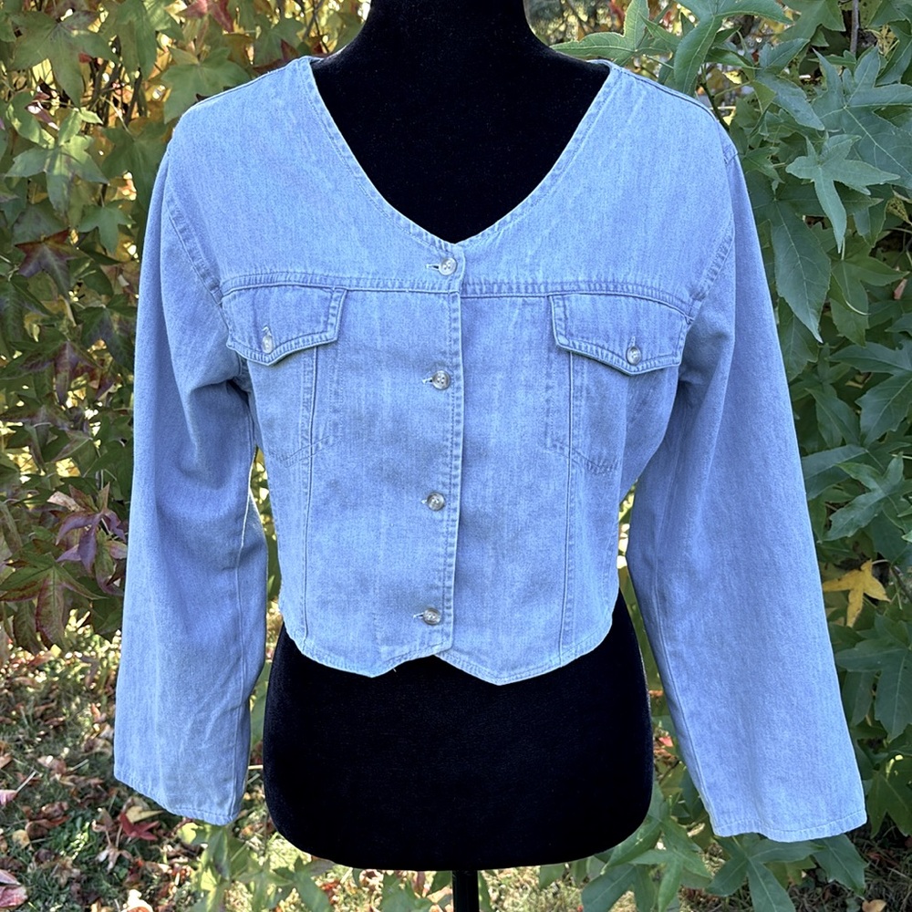 Andrew’s Blues Cropped Chambray Top